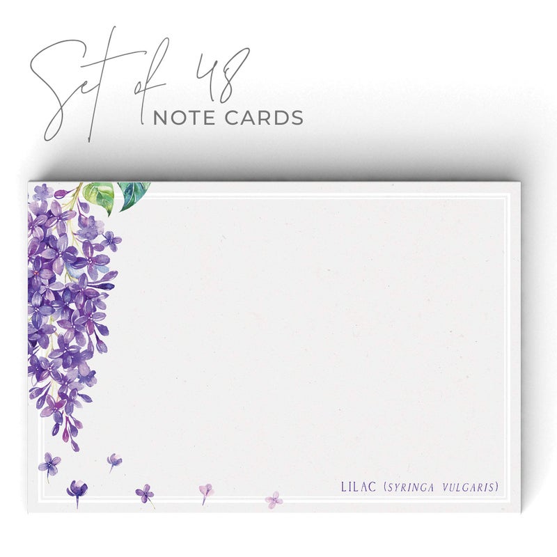 Dashleigh Floral Lilac Note Cards, Thick Heavy Cardstock A6, 4 x 6 inches, The Gift Collection, Set of 48 - Image 5